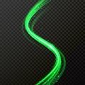 Green light glow vector comet wave trail Royalty Free Stock Photo