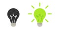 Green light of nature energy lamp. Icon. Illustration Royalty Free Stock Photo