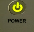 Green light power button as background Royalty Free Stock Photo