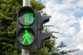 Green light at traffic lights for pedestrians.