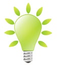 Green lightbulb - green energy concept