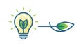 Green Lightbulb Idea Leaf Innovation Icon, vector design Generative AI Royalty Free Stock Photo