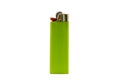 Green lighter isolated on white background, with clipping path.