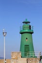 Green lighthouse in the Gilio Island. Tuscany