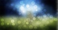 Green lights Glitter bokeh texture background abstract blue. Sparkling magical Magic concept effect wallpaper illustration photo Royalty Free Stock Photo