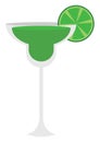 Green lime cocktail. illustration, vector