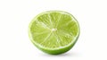 Green lime fruit half sliced isolated on white background. Royalty Free Stock Photo