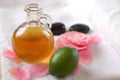 Green Lime and massage oil Royalty Free Stock Photo