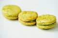 Green lime and pistachio macaron cookies Royalty Free Stock Photo