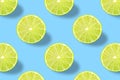 Green lime slice pattern on colorful background Royalty Free Stock Photo