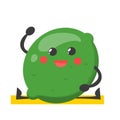 Green lime training vector isolated. Funny fruit character