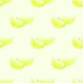 Green limes and lime slices repeat seamless pattern on light background. Royalty Free Stock Photo