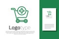 Green line Add to Shopping cart icon isolated on white background. Online buying concept. Delivery service sign Royalty Free Stock Photo