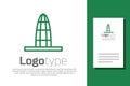 Green line Agbar tower icon isolated on white background. Barcelona, Spain. Logo design template element. Vector