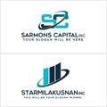 Modern business marketing financial initial text chart logo design