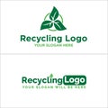 Recycling leaf circle eco friendly logo design