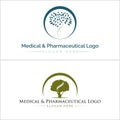 Medical pharmaceutical nature spine care logo design