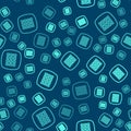Green line Binary code icon isolated seamless pattern on blue background. Vector Royalty Free Stock Photo