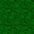 Green Line Coding Seamless Pattern