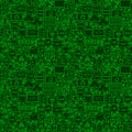 Green Line Coding Seamless Pattern