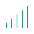 Green line graph symbol for icon, simple line bar chart, icon signal for data ux ui website or mobile application, signal graph Royalty Free Stock Photo