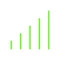 Green line graph symbol for icon, simple line bar chart, icon signal for data ux ui website or mobile application, signal graph Royalty Free Stock Photo