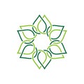 Green Line Ornamental Flower Logo Template Illustration Design. Vector EPS 10 Royalty Free Stock Photo
