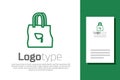 Green line Paper shopping bag with recycle icon isolated on white background. Bag with recycling symbol. Logo design Royalty Free Stock Photo