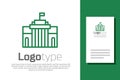 Green line Prado museum icon isolated on white background. Madrid, Spain. Logo design template element. Vector