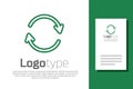 Green line Refresh icon isolated on white background. Reload symbol. Rotation arrows in a circle sign. Logo design