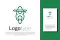 Green line Scooter icon isolated on white background. Logo design template element. Vector