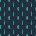 Green line Shock absorber icon isolated seamless pattern on blue background. Vector Royalty Free Stock Photo
