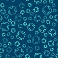 Green line Sweater icon isolated seamless pattern on blue background. Pullover icon. Vector Illustration Royalty Free Stock Photo