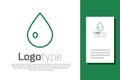 Green line Water drop icon isolated on white background. Logo design template element. Vector Illustration Royalty Free Stock Photo