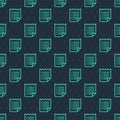 Green line Wish list template icon isolated seamless pattern on blue background. Vector