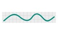 Green linear graph icon, flat style