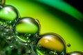 Green liquid bubbles water. Generate Ai Royalty Free Stock Photo