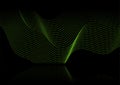 Green liquid dotted linear waves abstract futuristic tech background Royalty Free Stock Photo