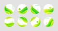 Green liquid highlight story cover icons for social media. Vector abstract circle icons for instagram highlights Royalty Free Stock Photo