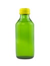 Green liquid medicine bottle isolated on white background Royalty Free Stock Photo