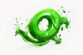 Green Liquid Splash Forming a Circle Royalty Free Stock Photo