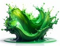 Green liquid splash isolated on white background Royalty Free Stock Photo
