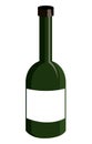 green liquor bottle, graphic