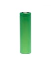 Green 18650 Lithium-Ion battery on white background