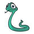 Green little snake cartoon illustration