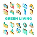 green living eco icons set vector Royalty Free Stock Photo