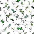 Green lizard seamless pattern Royalty Free Stock Photo