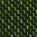 Green lizards black background seamless pattern