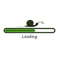 Green loading bar with snail