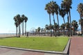 Green loan beside original muscle beach at the Santa Monica beach , Los Angeles , California, USA Royalty Free Stock Photo